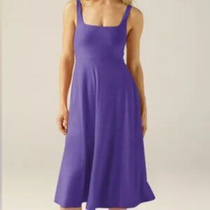 Beyond Yoga Featherweight At The Ready Square Neck Midi Dress - Purple